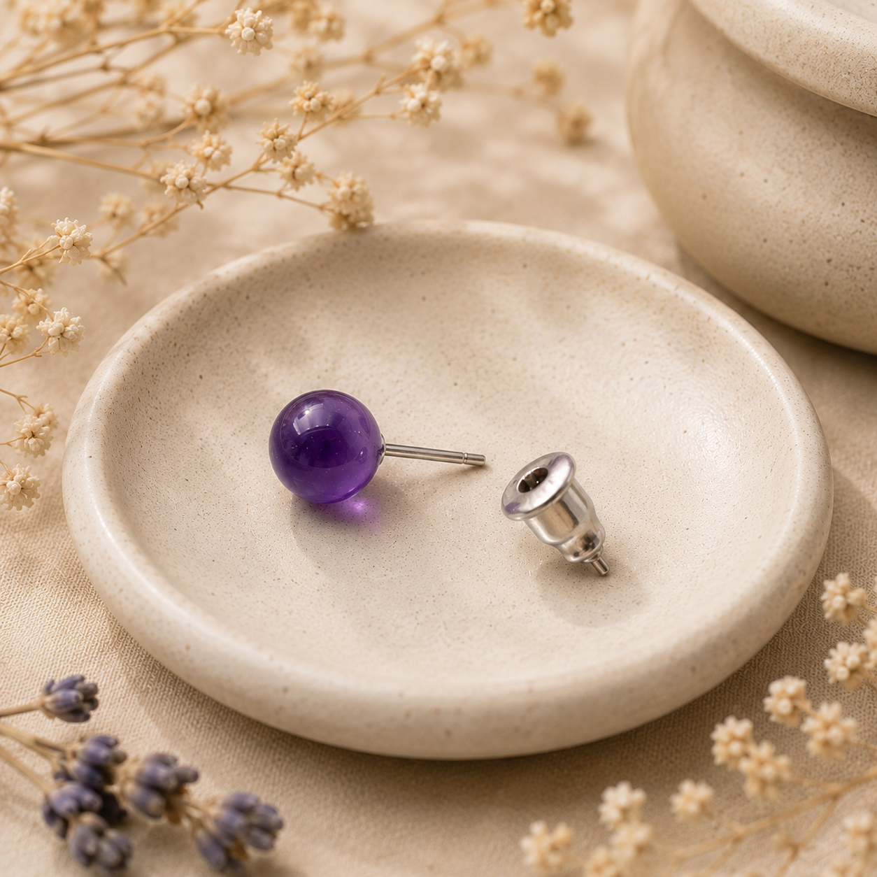 💜Boucles d'oreilles Améthyste 6mm