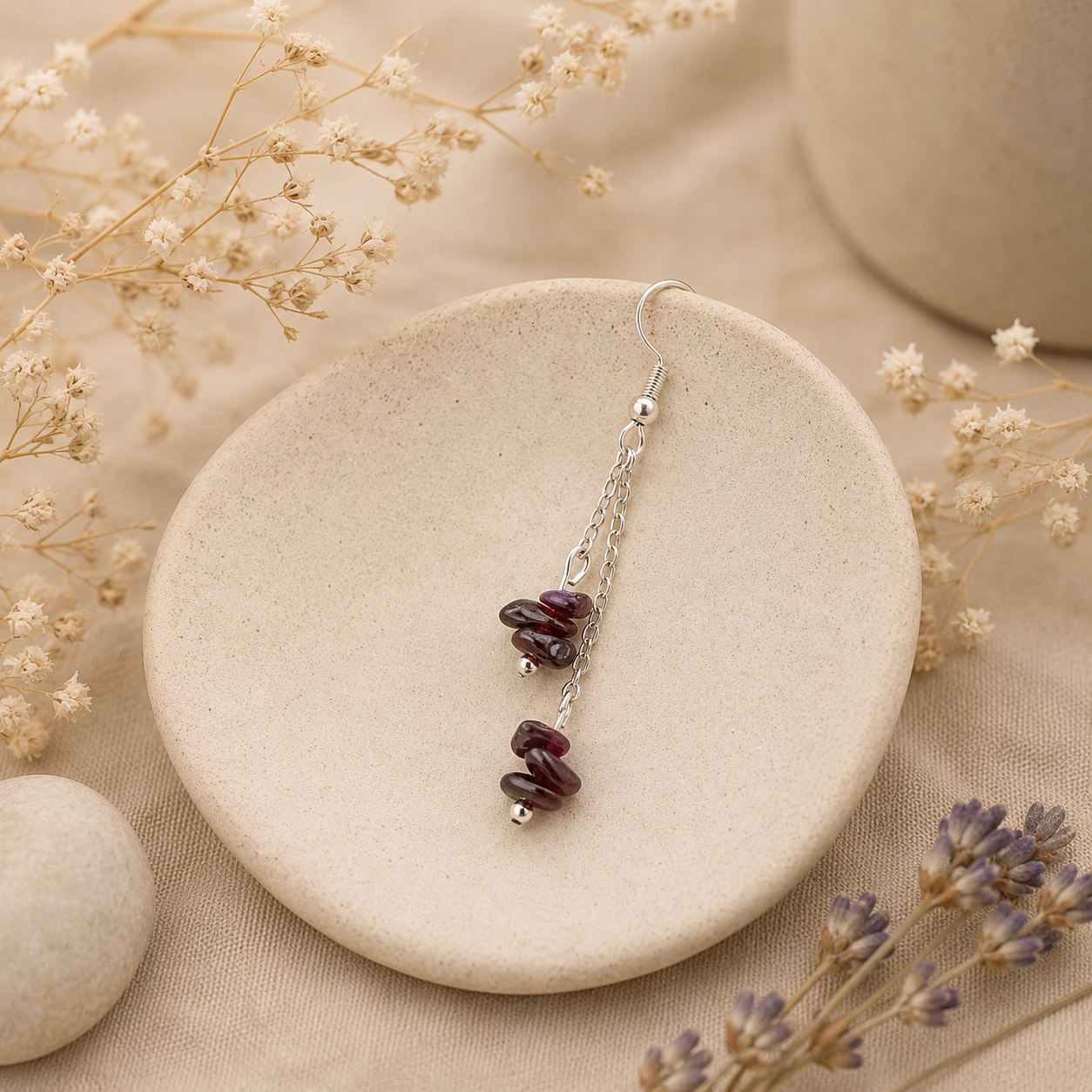 ✨Boucles d'oreilles Grenat Rouge