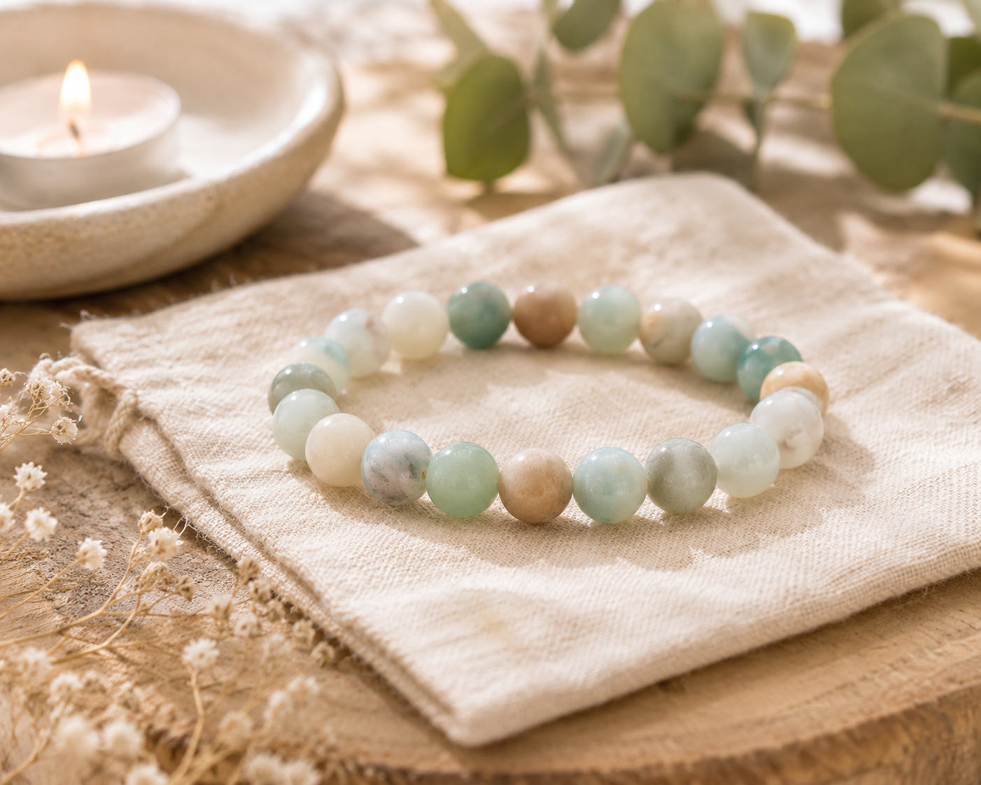 🌿Bracelet boule Amazonite 8mm