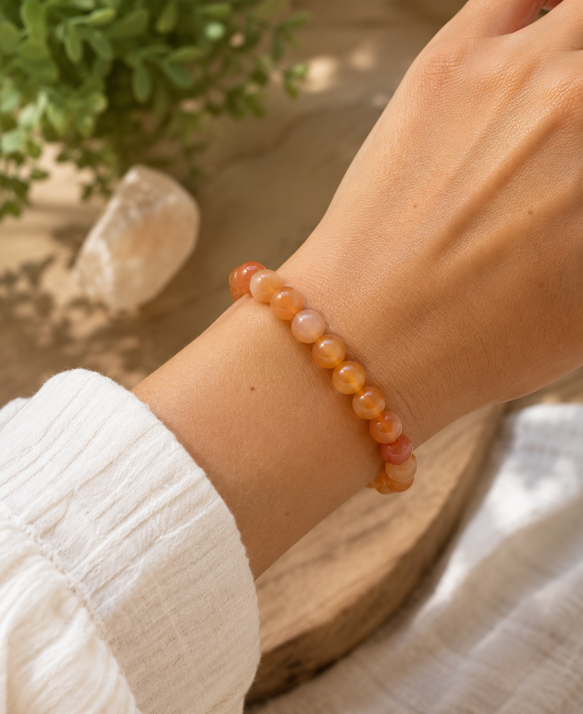 🔥Bracelet boule Cornaline 8mm