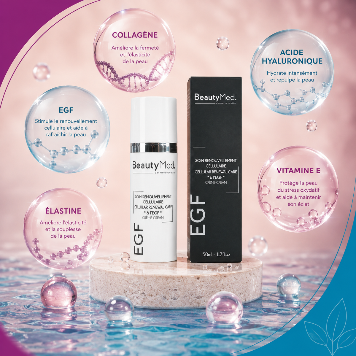 🔬Crème renouvellement cellulaire à l'EGF BeautyMed